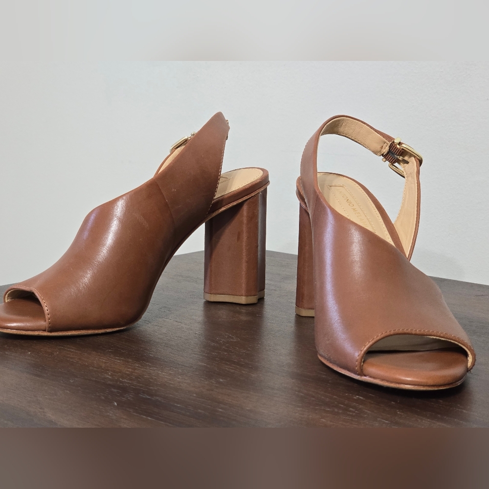 Antonio Melani Brinay Leather Slingback W/Block Heels Women's Size 6.5M - Picture 4 of 12